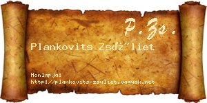 Plankovits Zsüliet névjegykártya